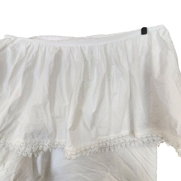 Pottery Barn Teen Full Size Love Shack Fancy White Eyelet hem bed skirt dust ruf - Picture 2 of 3